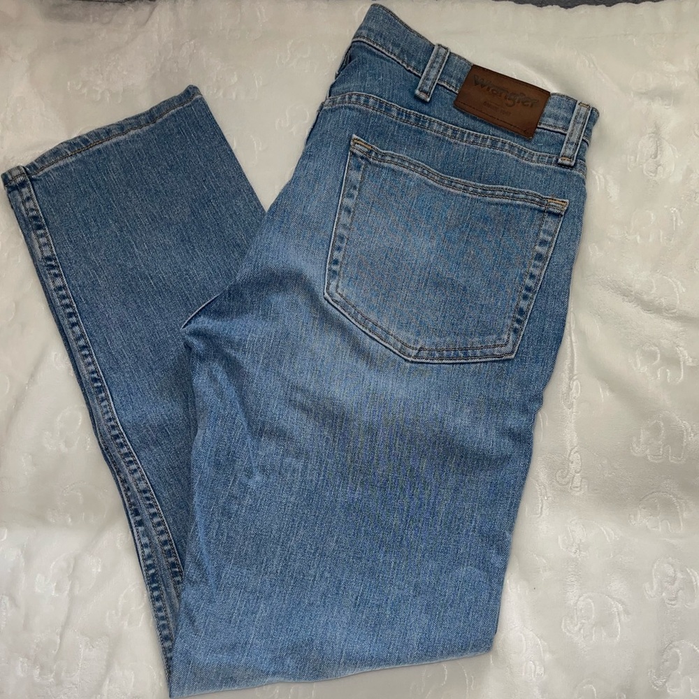 Gently used men’s Wrangler jeans.